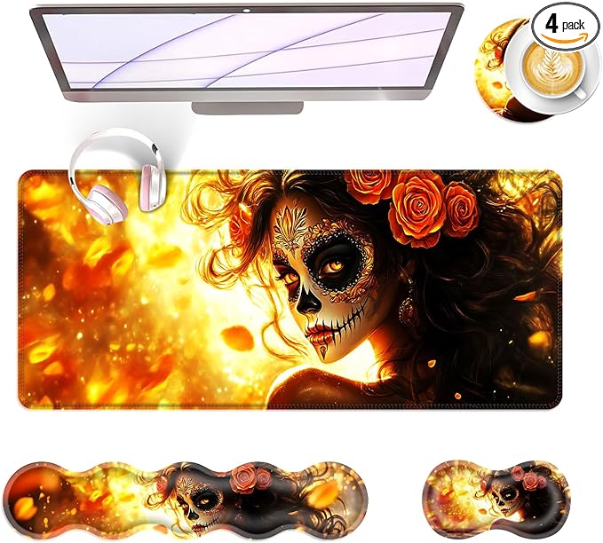 BFUKVOU Large Keyboard Mouse Pad Set, Extended Mouse Pad+Keyboard Wrist Rest by Unknown