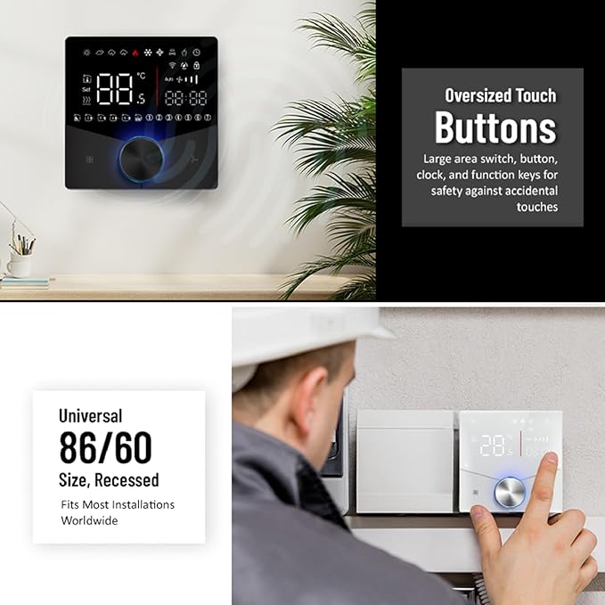 WiFi Central AC Thermostat Energy Saving Control Wall Mounted Programmable - Image 9