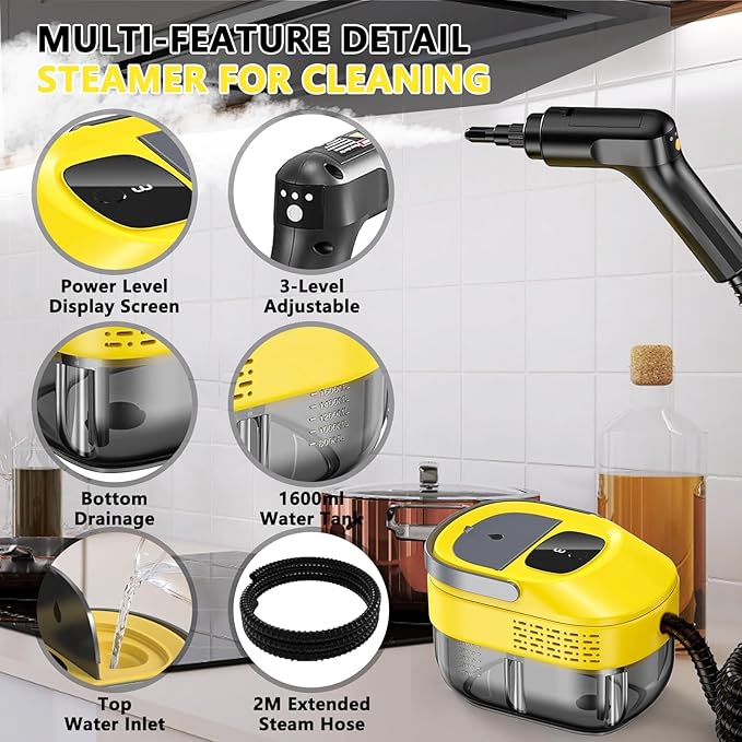 2026 New 3 Level Adjustable Pressurized Handheld Steam Cleaner - Image 3