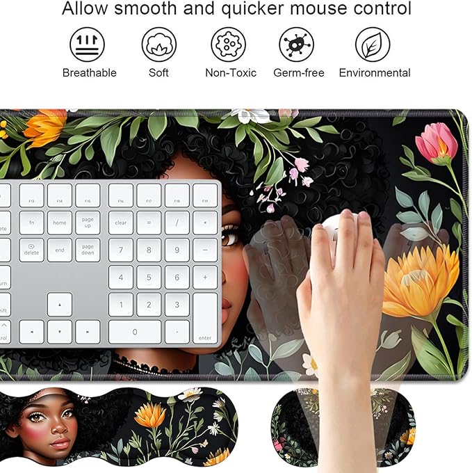 4 in 1 Ergonomic Keyboard Wrist Rest & Mouse Pad Wrist Rest Set, Large XXL - Image 3