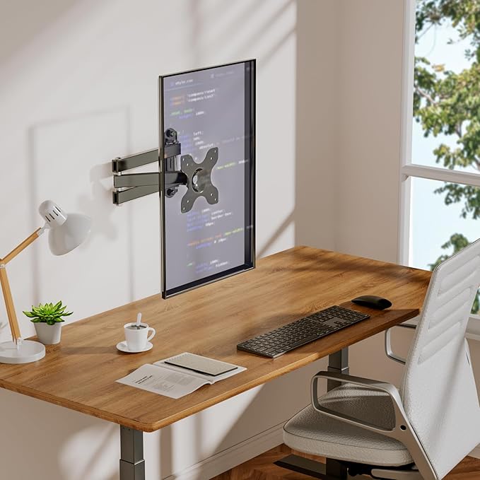 WALI TV Wall Mount Articulating LCD Monitor Full Motion 15 inch Extension Arm - Image 4