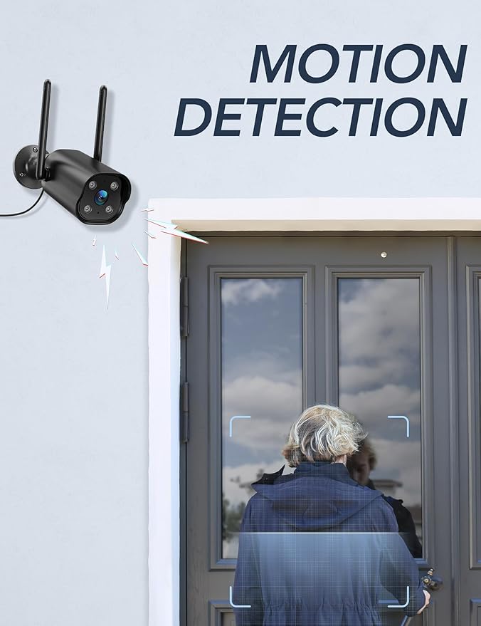 GNCC 2K Outdoor Security Camera, IP65 Weatherproof, Night Vision, Motion Sound - Image 4