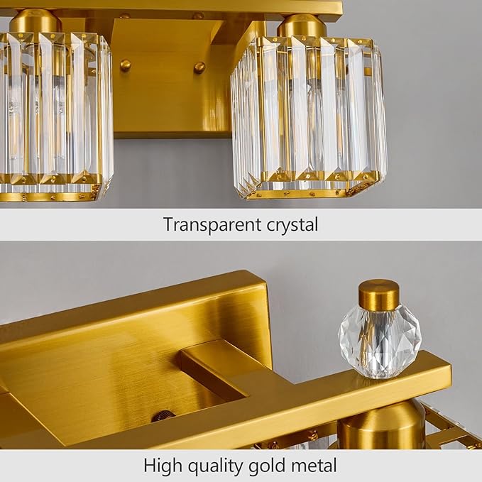 FDPBY Gold Bathroom Vanity Lights Crystal Vanity Light Bathroom Lighting - Image 4