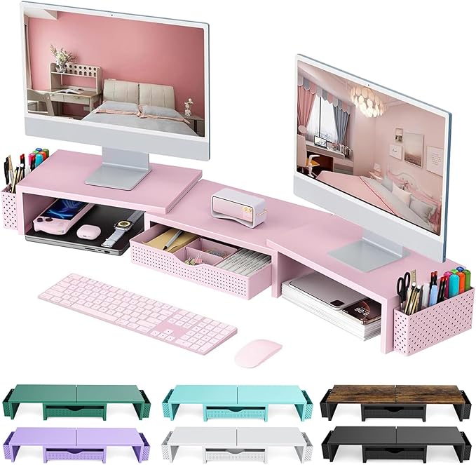 gianotter Dual Monitor Stand Riser, Desk Organizer by gianotter