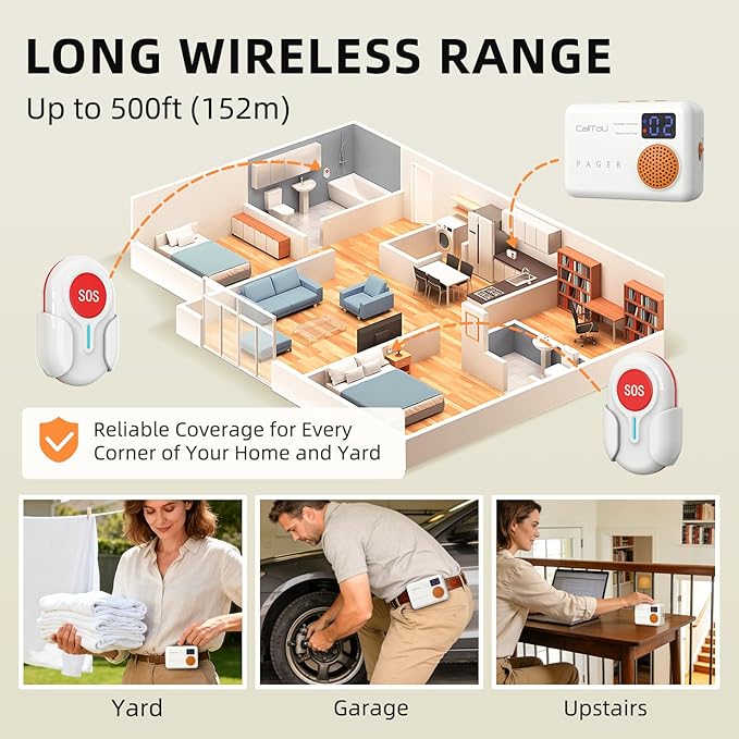 CallToU Caregiver Pager Wireless Call Button 500FT - Image 6