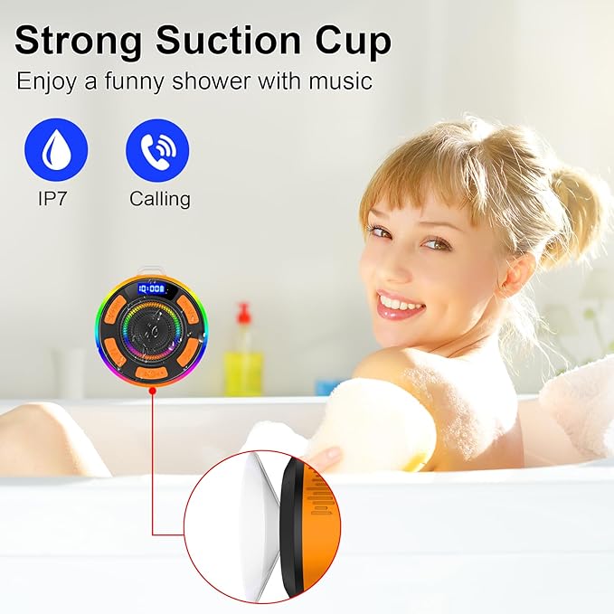 Shower Bluetooth Speaker IPX7 Waterproof, Portable Bluetooth Speakers - Image 2