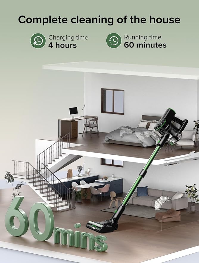 Vexilar Cordless Vacuum Cleaner, 550W/45Kpa/60Mins, Cordless Stick Vacuum - Image 3