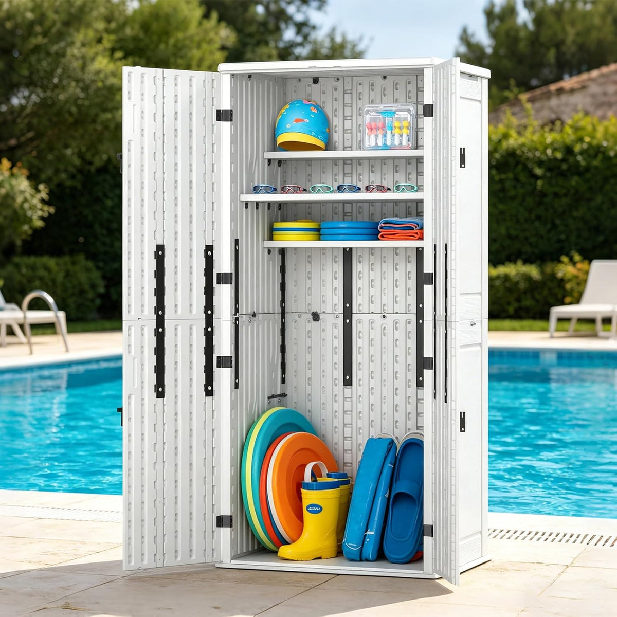 zyjoyy outdoor storage cabinet with 4 shelves, 31.5", main product view