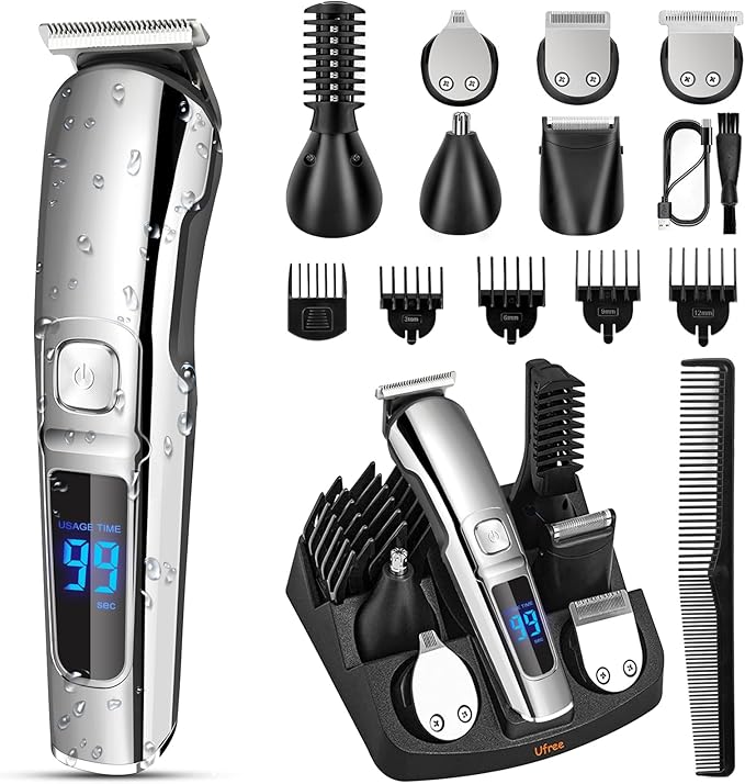 Ufree Beard Trimmer for Men, Waterproof Electric Razor for Nose, Face & Mustache by Ufree