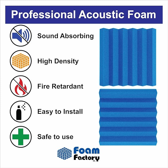 Foam Factory Inc 24 Pack Color Acoustic Foam Panel Studio Soundproofing Wedge - Image 3