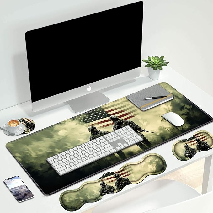 4 in 1 Ergonomic Keyboard Wrist Rest & Mouse Pad Wrist Rest Set, Large Gaming - Image 7