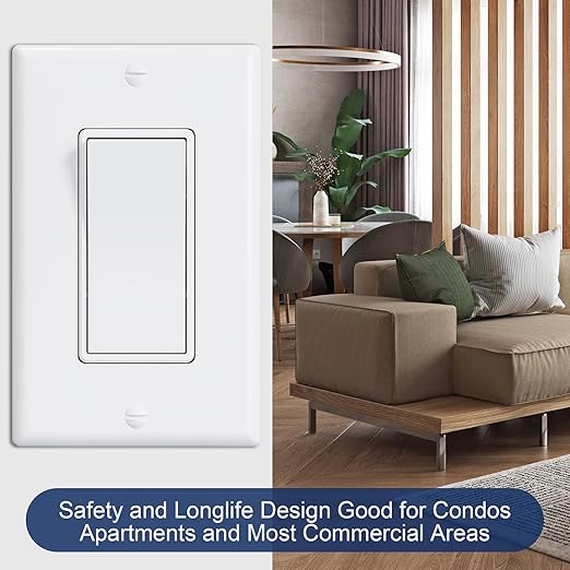 ThunderWay Single Pole Decorator Wall Light Switch - Image 6