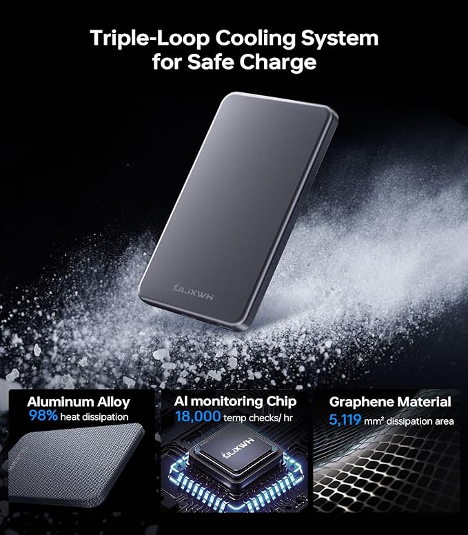 ULiXWH for Magsafe Portable Charger for iPhone, 2025 Upgrade 5000mAh Fast - Image 3