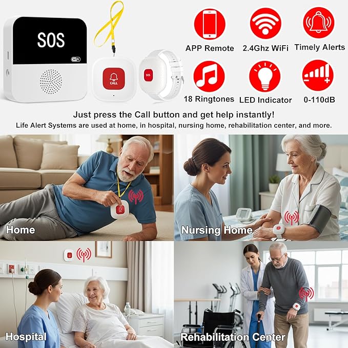 PerfeSafe Wireless Caregiver Pager Life Alert System - Image 3