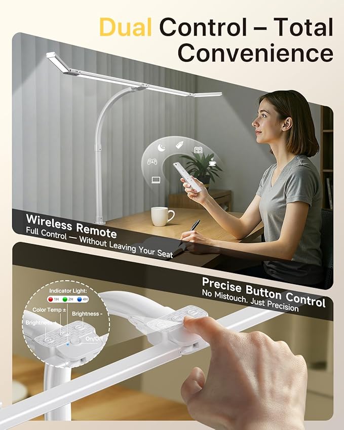 ONEMIX 42" LED Desk Lamp with Clamp, Architect Desk Light with Remote, - Image 3