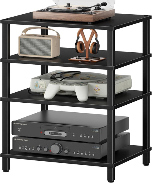4-Tier AV Media Player Stand, Modern Stereo Cabinet, Wooden TV Stand, Game