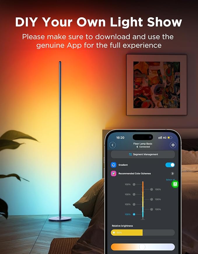 Govee RGBIC Floor Lamp Basic, LED Corner Lamp Works - Image 3