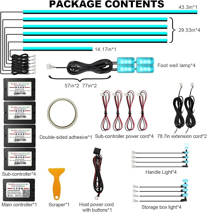 Acrylic Interior Car Lights, AMKI Car LED Strip Light - Image 5