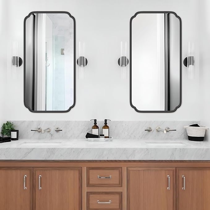 48 x 24 Inch Black Bathroom Vanity Mirror - Image 2