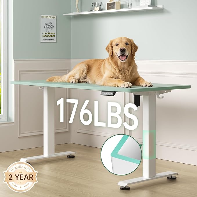 Veken 55 Inch Large Electric Standing Desk, 4 Memory Heights Adjustable - Image 5