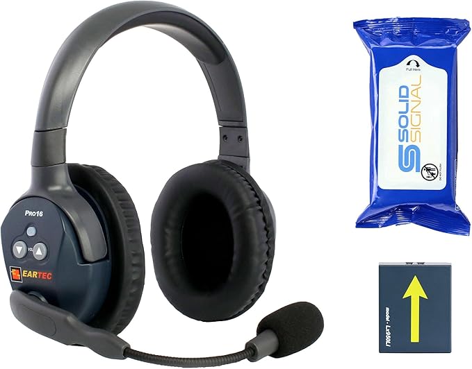 Eartec Ultralite PRO16-DR Dual Ear Add-On or Replacement Remote Headset by SolidSignal