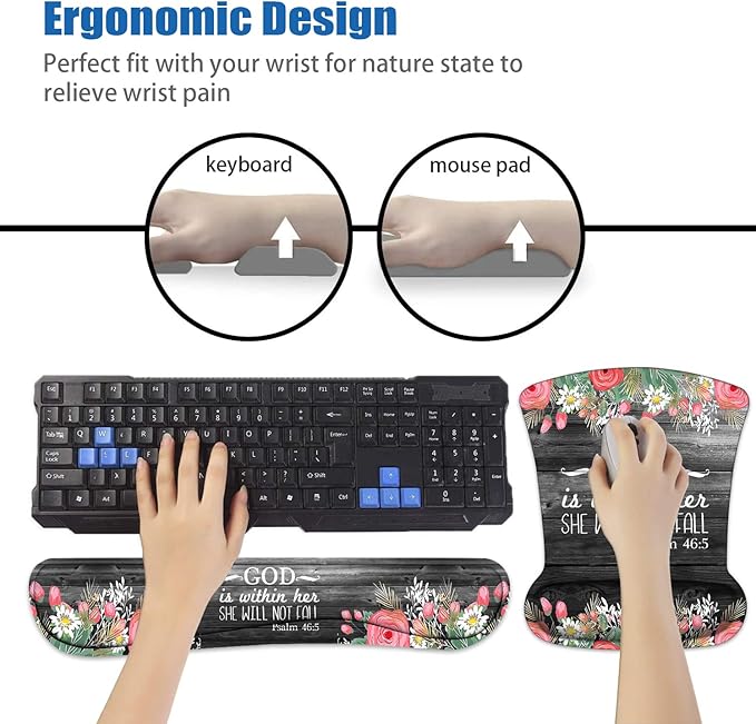 Ergonomic Mouse Pad Wrist Support and Keyboard Wrist Rest Set - Image 7