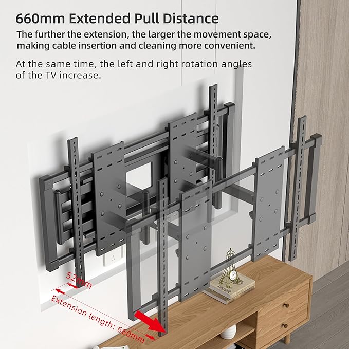 HILLPORT 98 100 110 TV Wall Mount 120 130 inch Full Motion Ultrathin Bracket - Image 7