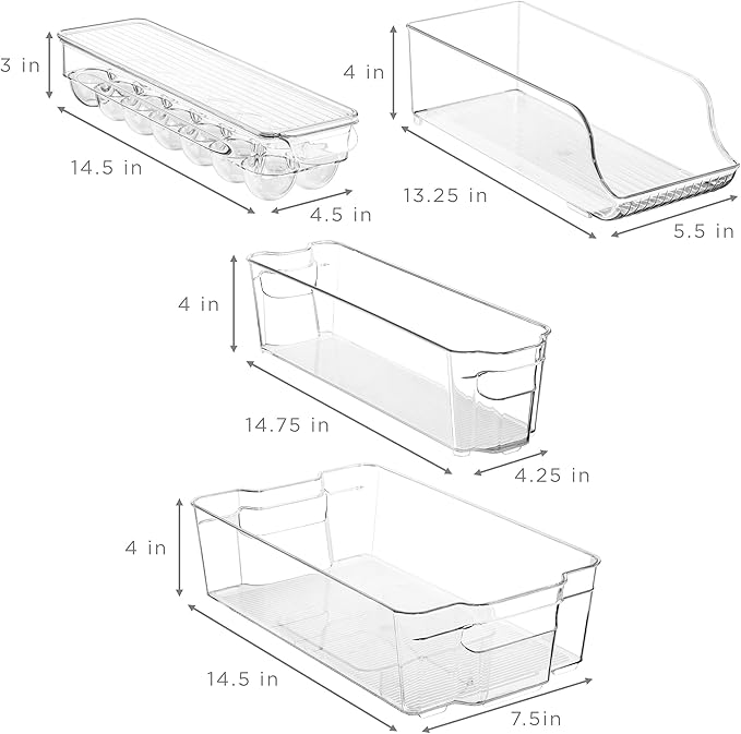 Sorbus Fridge Bins and Freezer Bins Refrigerator Organizer Stackable Food - Image 7