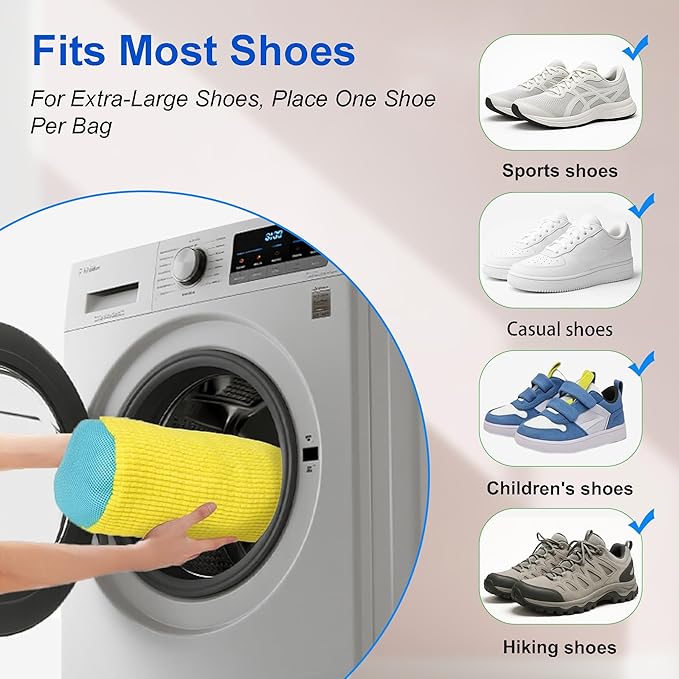 Cilkus Shoe Washing Machine Bag – 2 Pack Reusable Laundry Shoe Bag - Image 5