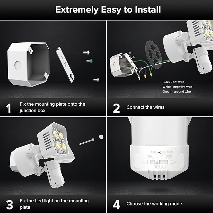 SANSI 36W 3600LM Motion Sensor Outdoor Lights, 000 Hrs Lifespan LED Flood Light - Image 8