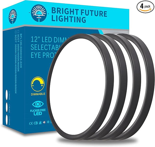 4Pack 12 Inch Dimmable Led Flush Mount Ceiling Light Fixture, 5CCT Selectable by Unknown