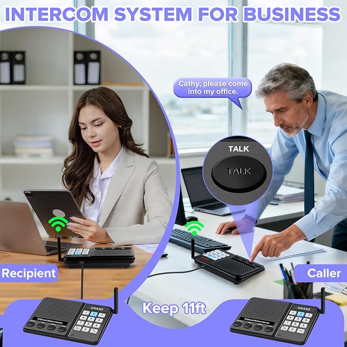 UHAXZ Intercoms Wireless for Home, Long Range Wireless Intercom 6000ft - Image 2