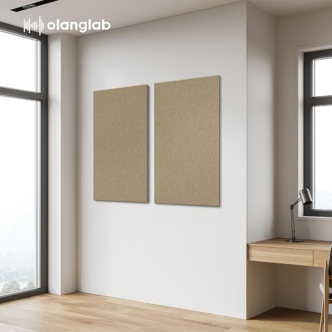 Olanglab Sound Absorbing Acoustic Wall Panels 2 Pack, Large Fabric Wrapped - Image 3