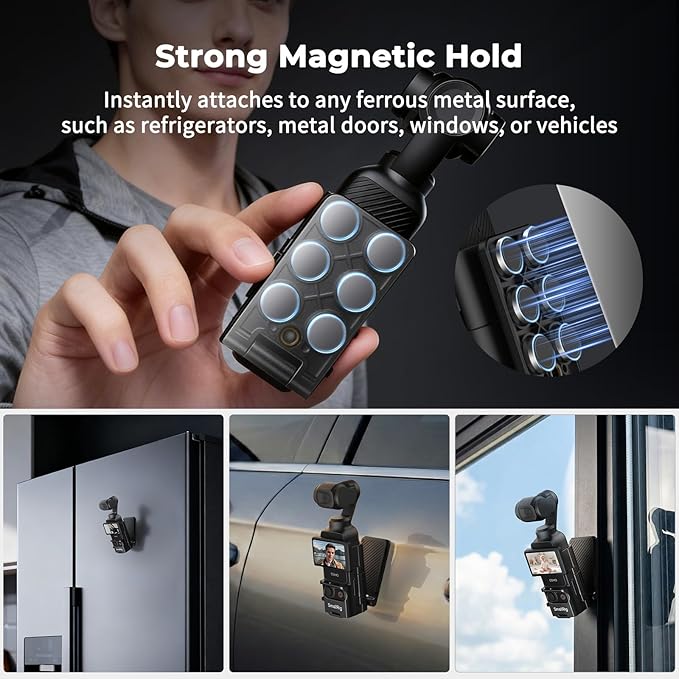 SMALLRIG Magnetic Mount Stand for DJI Osmo Pocket 3, 180° Adjustable Holder - Image 2