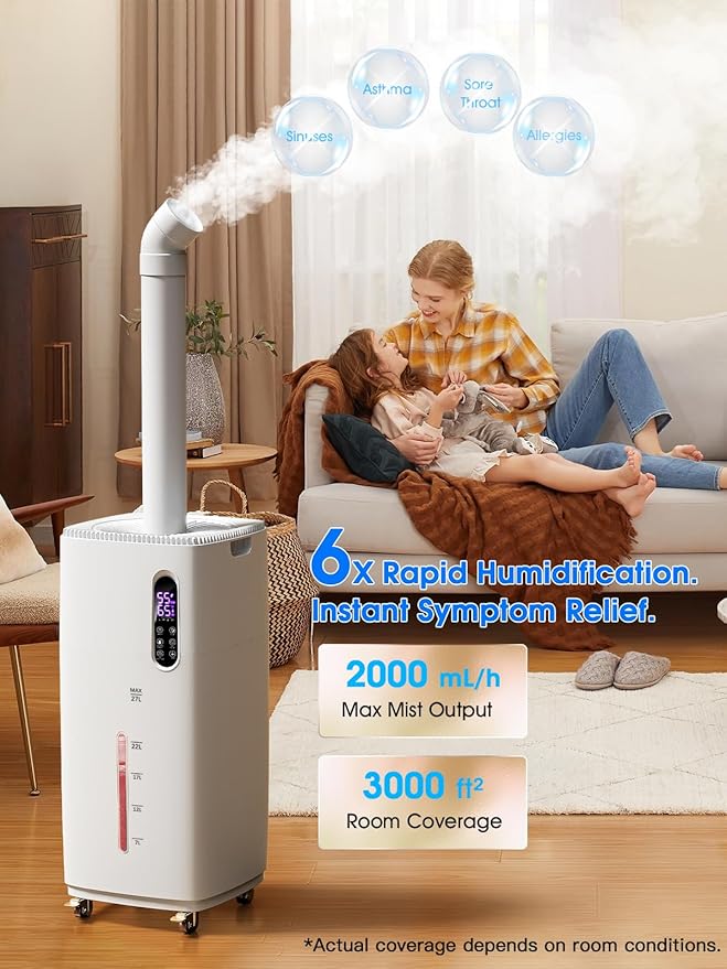 MONISEN 26L/5.7Gal Humidifier Large Room 3000 ft², Supersized Cool Mist - Image 3