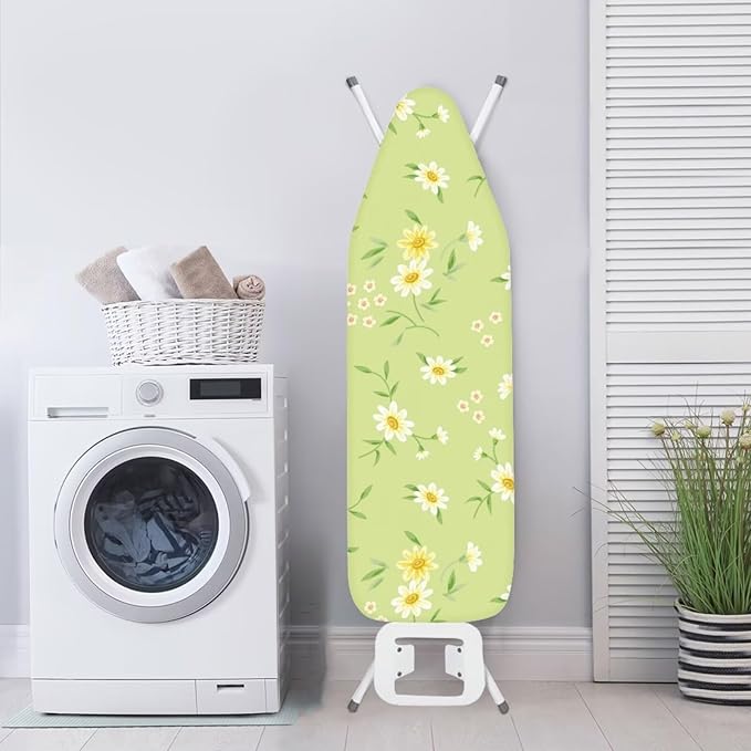 ZCFYGDX Fresh White Daisy Print Ironing Board Cover, Resist Scorching & Staining - Image 3