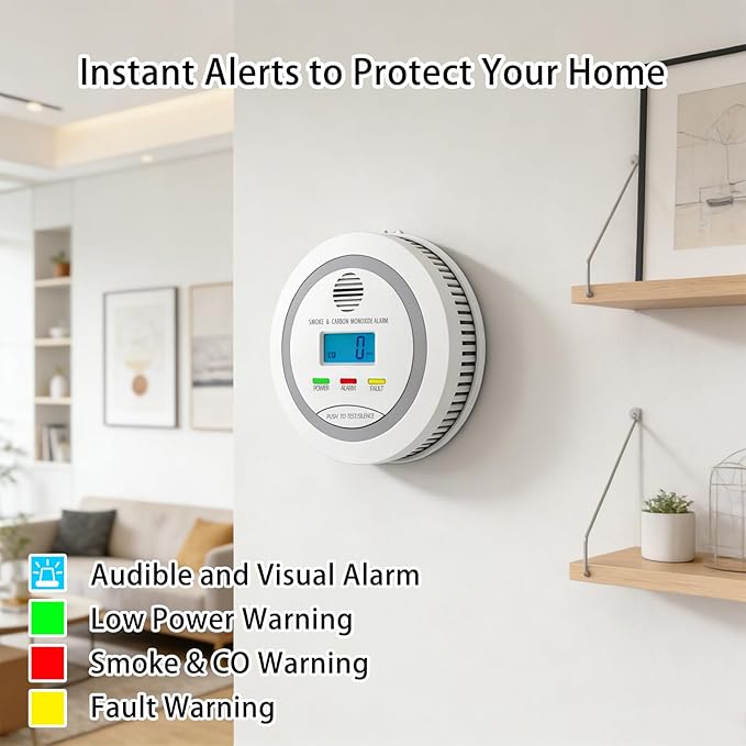 Virtue Sensor Smoke & Carbon Monoxide Detector, 2-in-1 CO Detector Alarm - Image 5