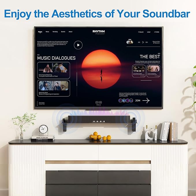 BYMECOST Heavy-Duty Steel Soundbar Mount Under TV - Image 8