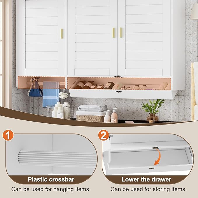 PAKASEPT 44.8" W Kitchen Wall Cabinet, Laundry Room Cabinets - Image 5