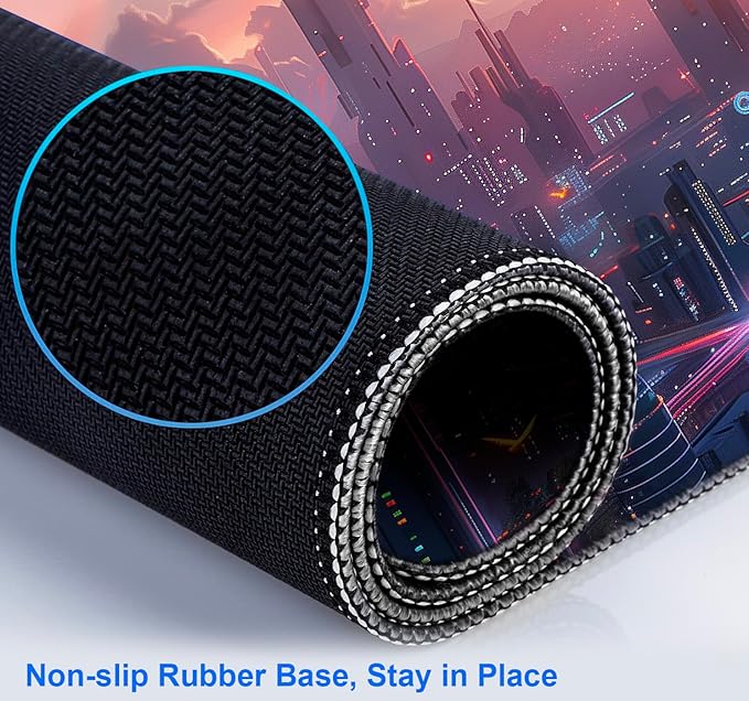 Digital Anime City Night View Office Art Desk Mat, Female Aesthetic Style - Image 7