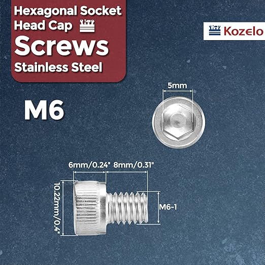 Kozelo 50pcs Socket Head Cap Screws - Image 2