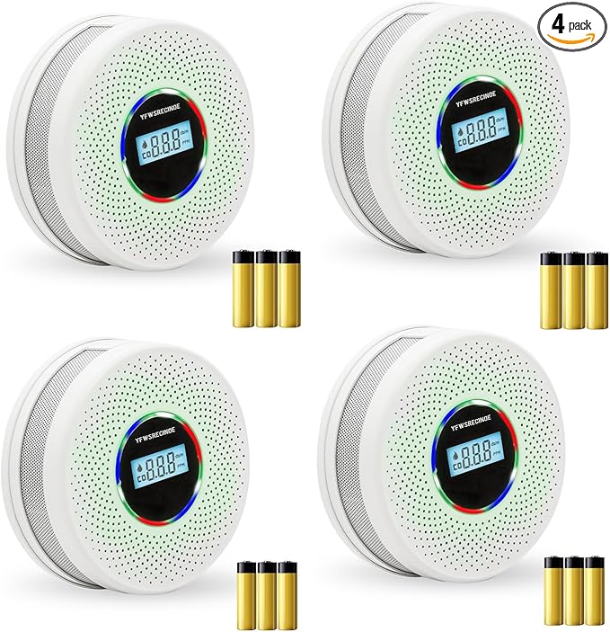 Yfwsrecinoe 4 Pack Upgraded Combination Smoke and Carbon Monoxide Alarm Detector by Unknown
