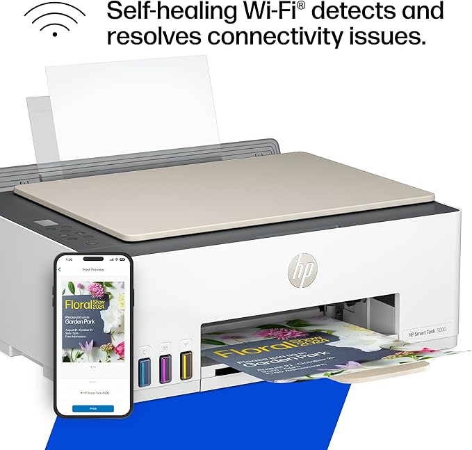 HP Smart Tank 5000 Wireless All-in-One Ink Tank Printer, Copier - Image 12
