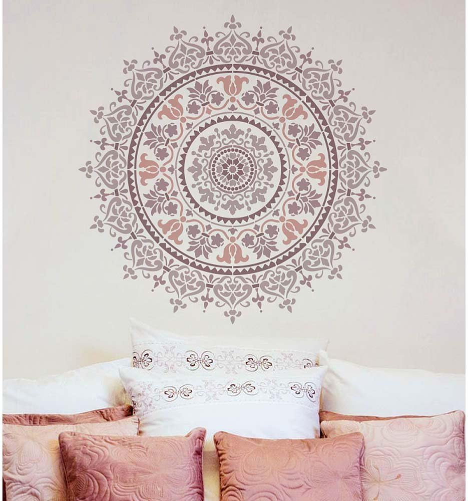 36" Large Mandala Stencil - Reusable Prosperity Mandala Stencil for Painting Walls, Wood, Furniture - DIY Art for Home Decor - Cutting Edge Stencils