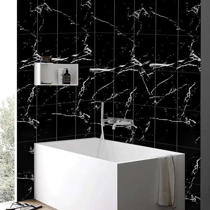 Wall Panels Peel and Stick，PVC Imitation Artificial Marble Tiles Sticker，10 pcs - Image 9