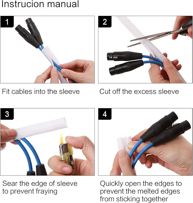 Alex Tech 25ft - 1/4 inch Cord Protector Wire Loom Tubing Cable Sleeve Split - Image 5