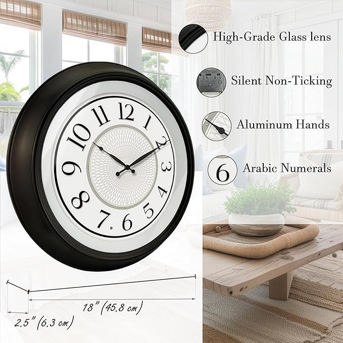 FOUNTAIN DESIGNS Galaxy 18 Inch Luminous Atomic Wall Clock - Image 4