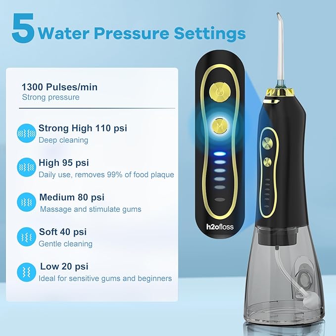 H2ofloss Water Dental Flosser Teeth Pick -Portable Oral Irrigator - Image 2