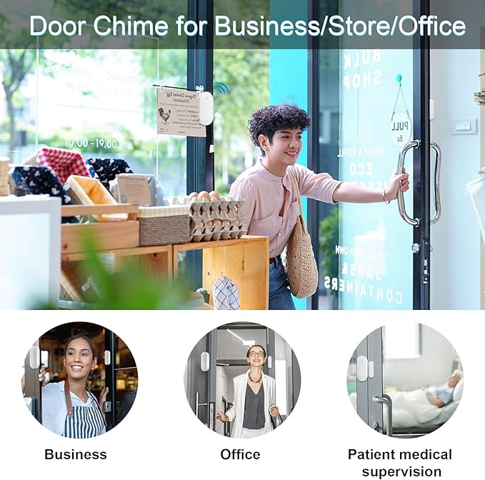 SanJie Door Sensor Chime for Door Opens， Door Entry Chime for - Image 4