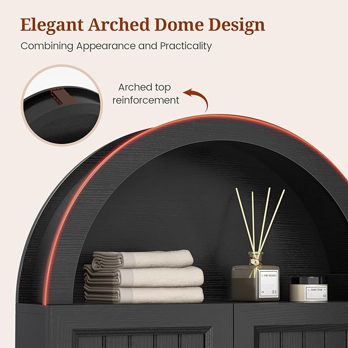 Arched Bathroom Wall Cabinet, 23.6 x 30.3'' Over The Toilet Cabinet - Image 7